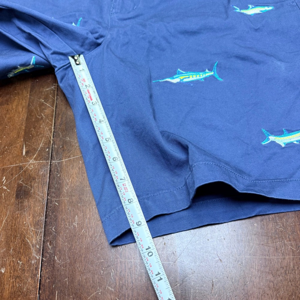 Vineyard Vines Shorts Mens 35 Blue Marlin Fish Embroidered Cotton Twill nautical - Picture 7 of 7